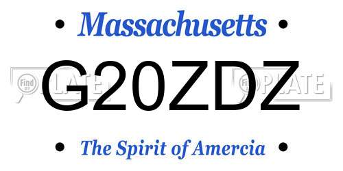 G20ZDZ Massachusetts License Plate