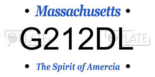 G212DL Massachusetts License Plate