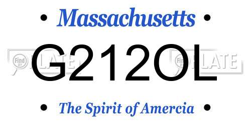 G212OL Massachusetts License Plate