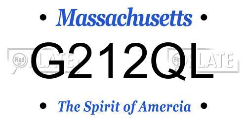 G212QL Massachusetts License Plate