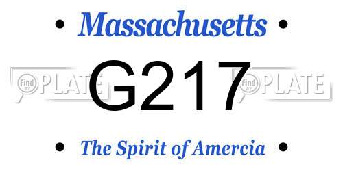 G217 Massachusetts License Plate