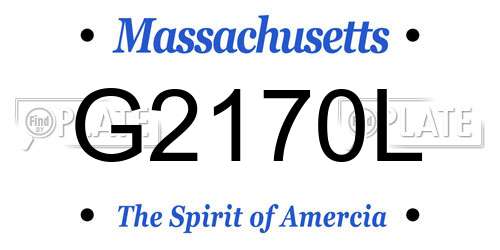 G2170L Massachusetts License Plate