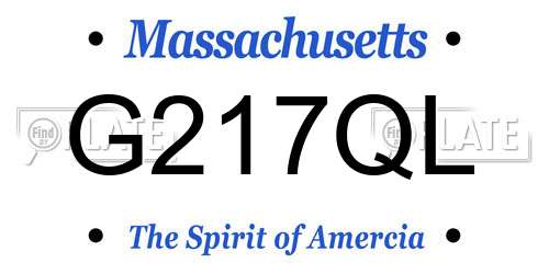 G217QL Massachusetts License Plate