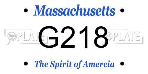 G218 Massachusetts License Plate