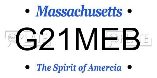 G21MEB Massachusetts License Plate