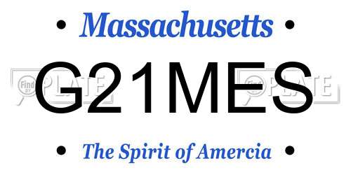G21MES Massachusetts License Plate