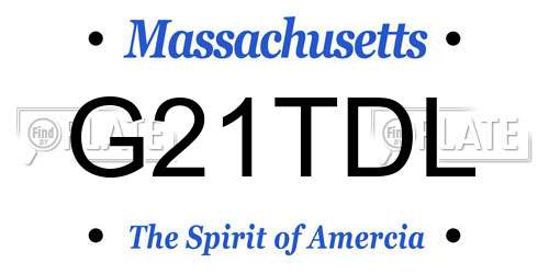 G21TDL Massachusetts License Plate