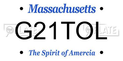 G21TOL Massachusetts License Plate