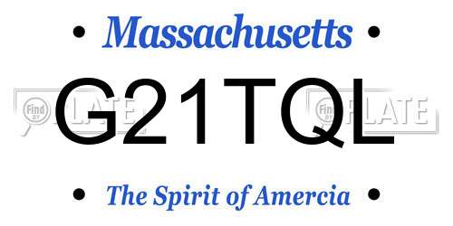 G21TQL Massachusetts License Plate