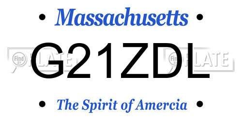 G21ZDL Massachusetts License Plate