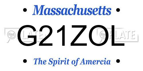 G21ZOL Massachusetts License Plate