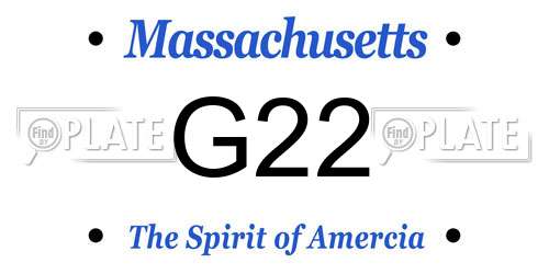 G22 Massachusetts License Plate