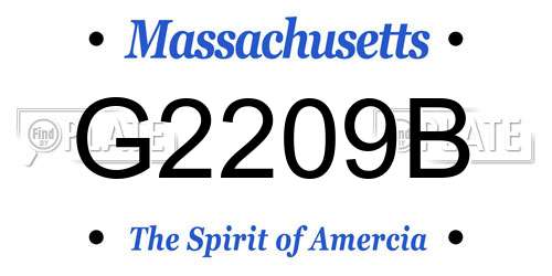 G2209B Massachusetts License Plate