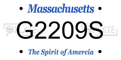 G2209S Massachusetts License Plate