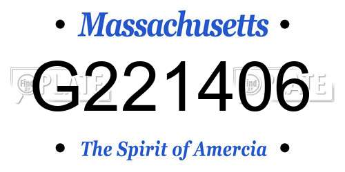 G221406 Massachusetts License Plate