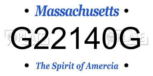 G22140G Massachusetts License Plate