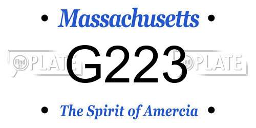 G223 Massachusetts License Plate