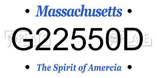 G22550D Massachusetts License Plate
