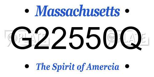 G22550Q Massachusetts License Plate
