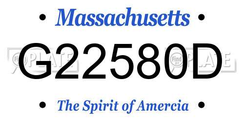 G22580D Massachusetts License Plate