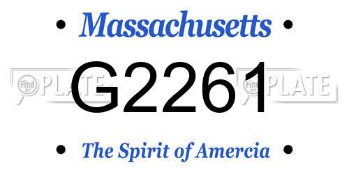 G2261 Massachusetts License Plate