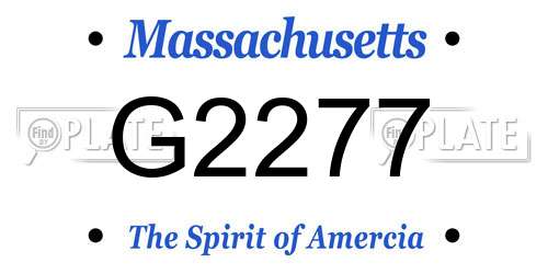 G2277 Massachusetts License Plate
