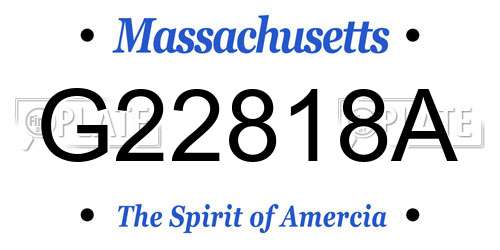 G22818A Massachusetts License Plate