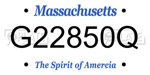 G22850Q Massachusetts License Plate