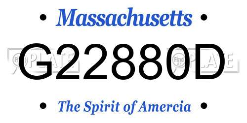 G22880D Massachusetts License Plate