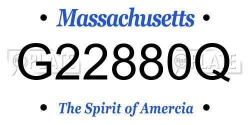 G22880Q Massachusetts License Plate