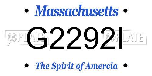 G2292I Massachusetts License Plate