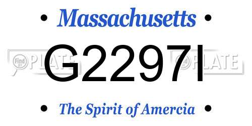G2297I Massachusetts License Plate
