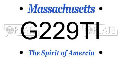 G229TI Massachusetts License Plate