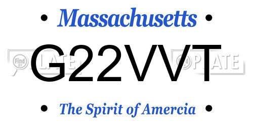 G22VVT Massachusetts License Plate