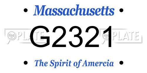 G2321 Massachusetts License Plate