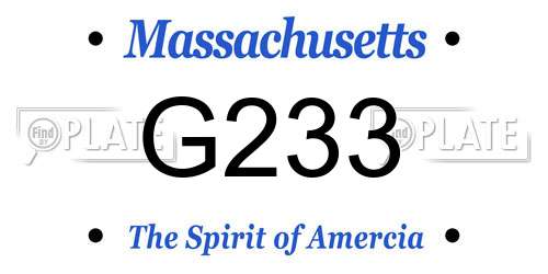 G233 Massachusetts License Plate