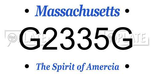 G2335G Massachusetts License Plate