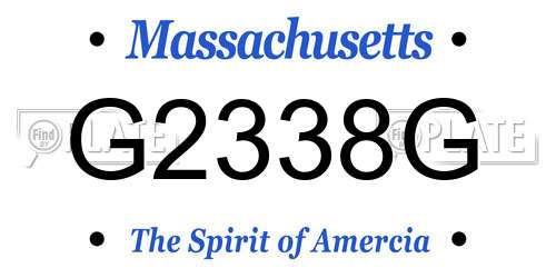 G2338G Massachusetts License Plate