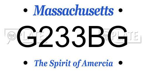 G233BG Massachusetts License Plate