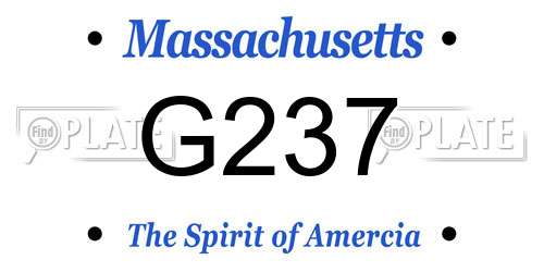 G237 Massachusetts License Plate