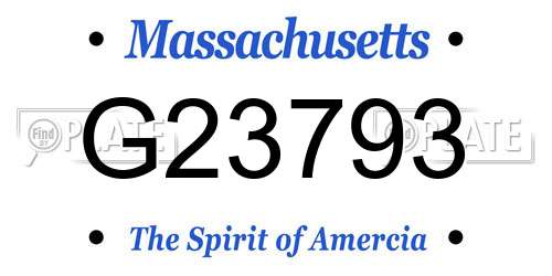 G23793 Massachusetts License Plate