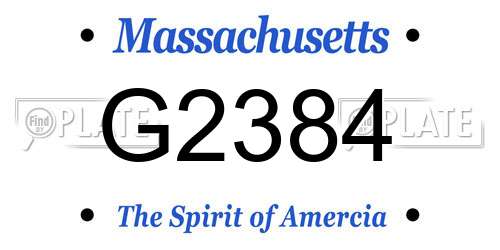 G2384 Massachusetts License Plate