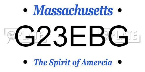 G23EBG Massachusetts License Plate