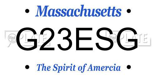 G23ESG Massachusetts License Plate