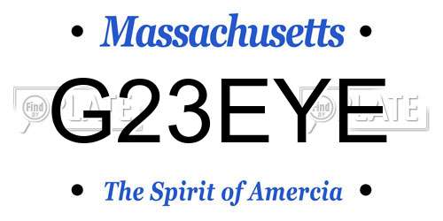 G23EYE Massachusetts License Plate