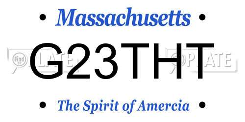 G23THT Massachusetts License Plate