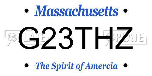 G23THZ Massachusetts License Plate