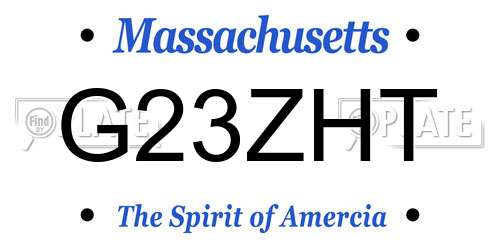 G23ZHT Massachusetts License Plate