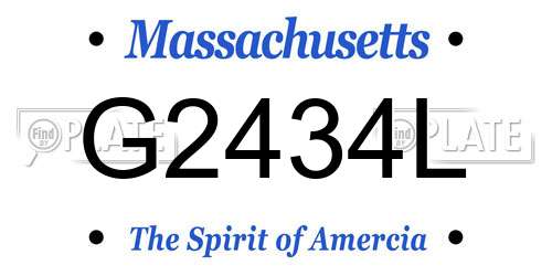 G2434L Massachusetts License Plate