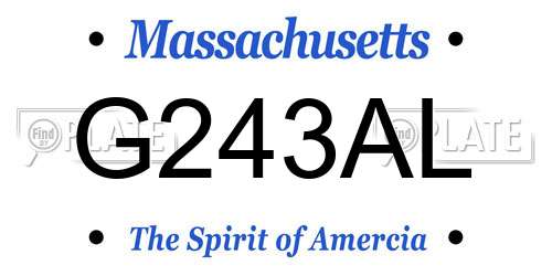 G243AL Massachusetts License Plate